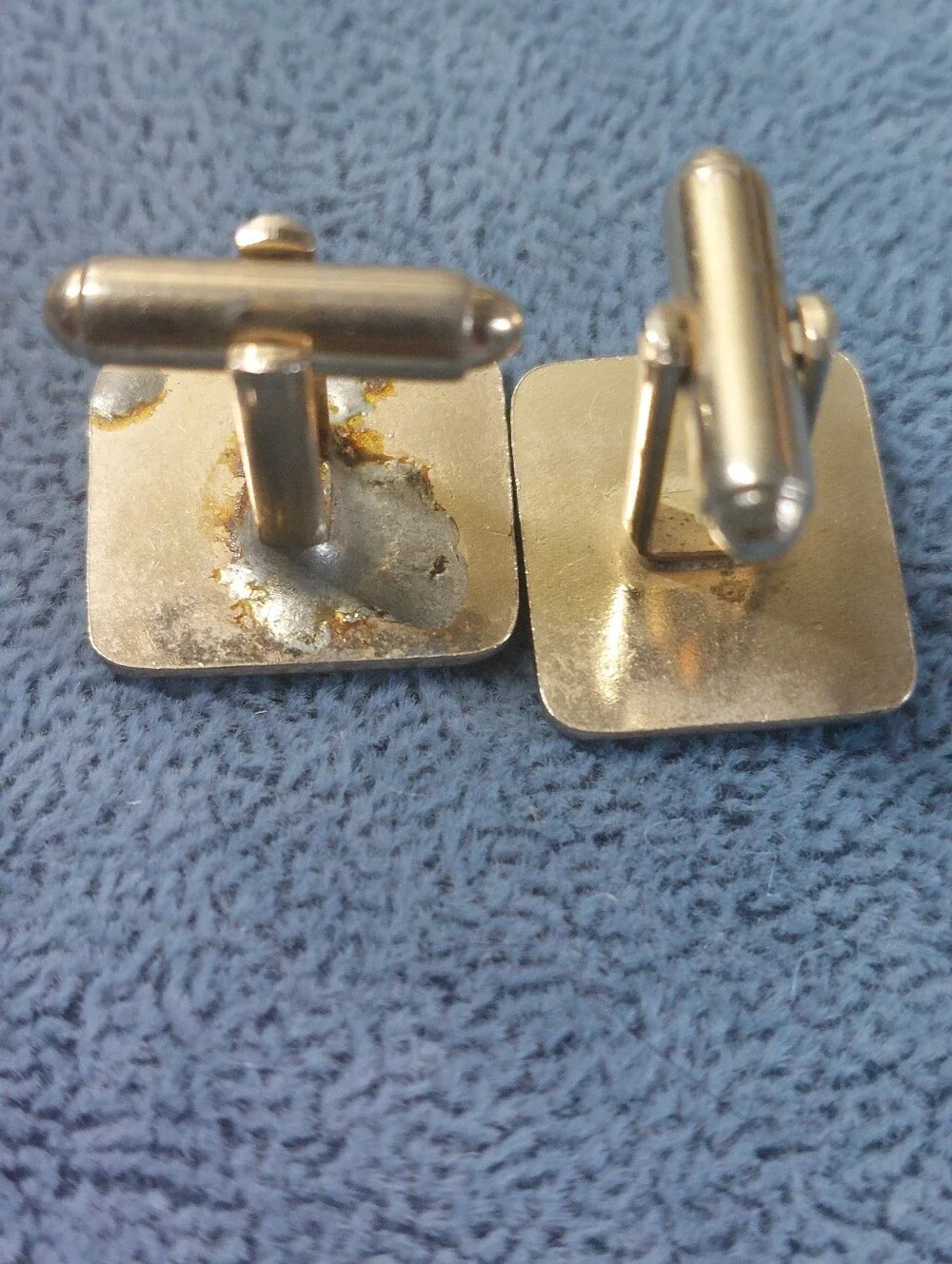 Vintage Estate Cufflinks Lot of 2 Pairs | Silver Tone & Gold Tone Mid Century St